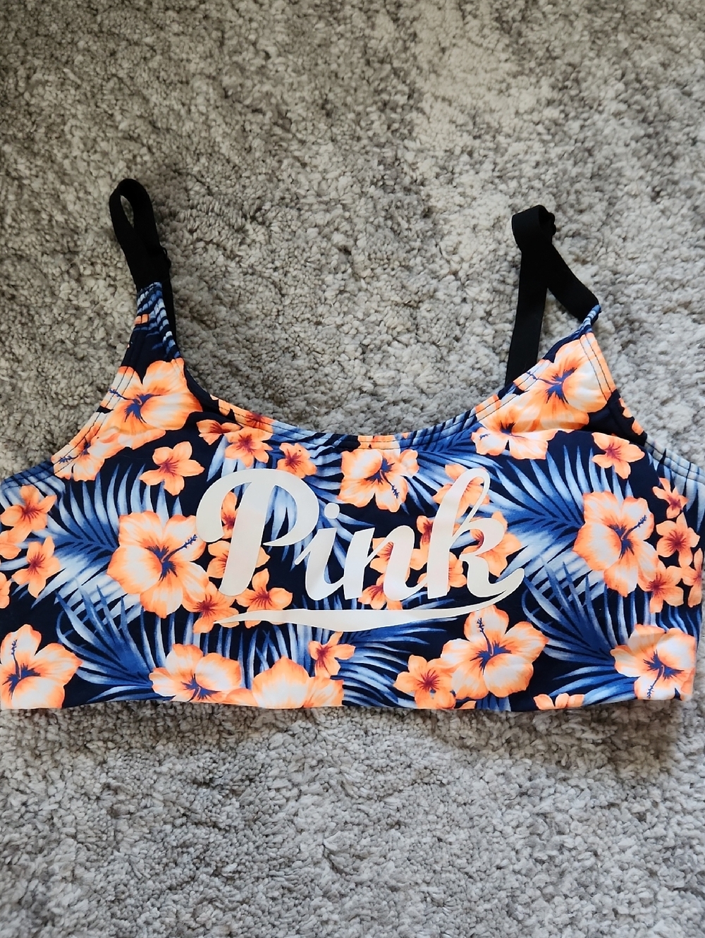 Victoria's Secret PINK Navy and Coral Floral Bralette